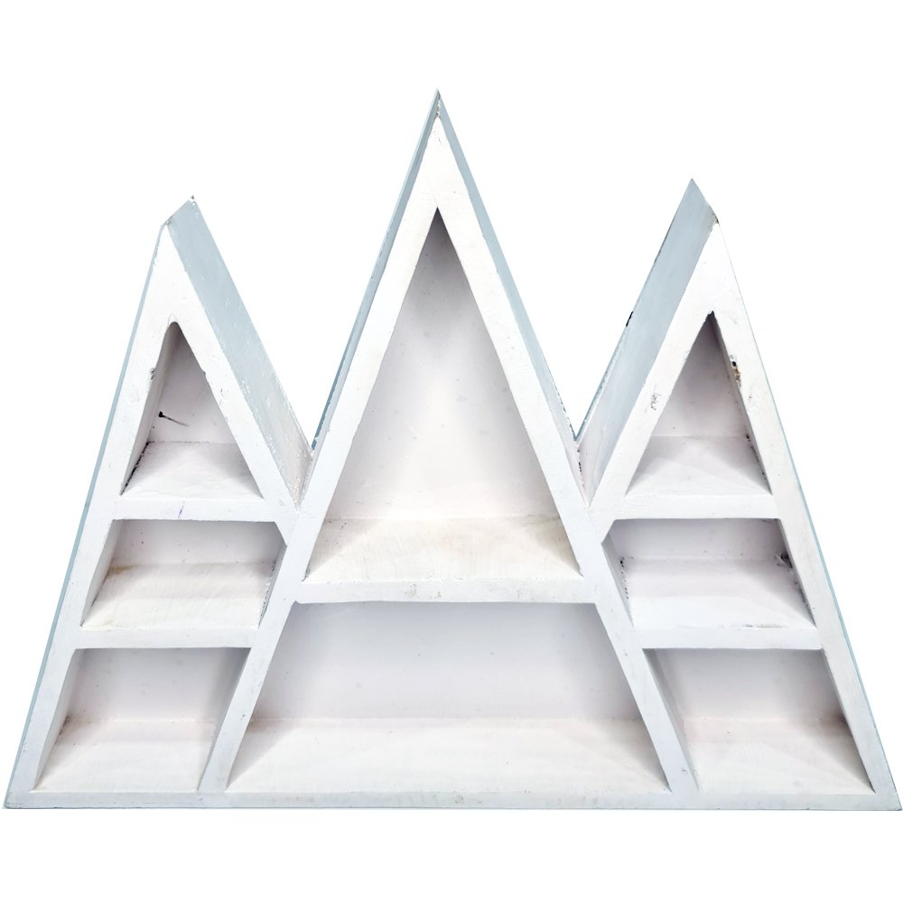Pyramid Wooden Wall Panel Crystal Storage Decor