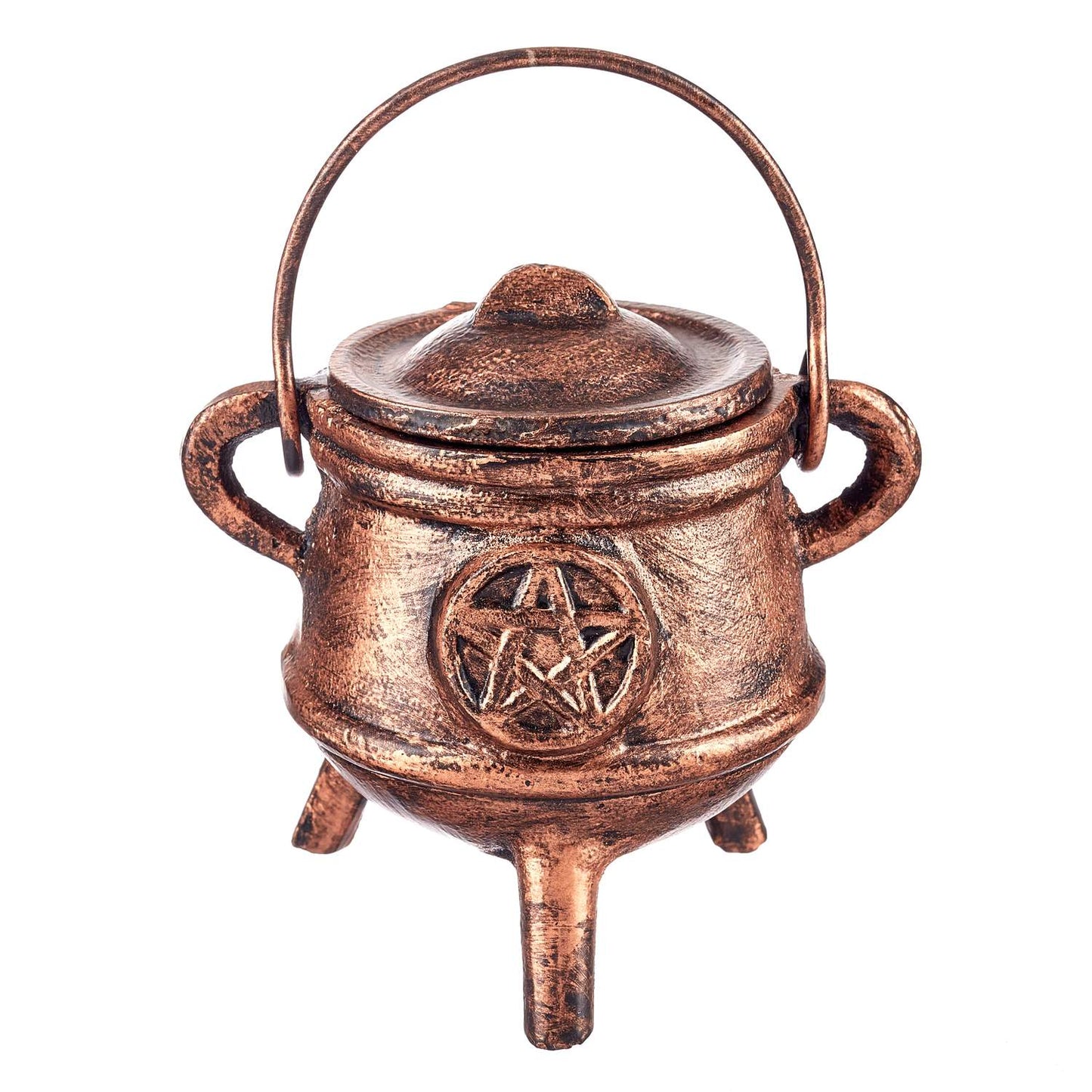 Cauldron - Cast Iron Pentagram - Copper Antique