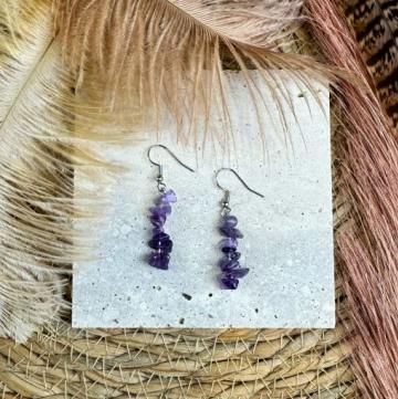 Earrings - Amethyst Chip