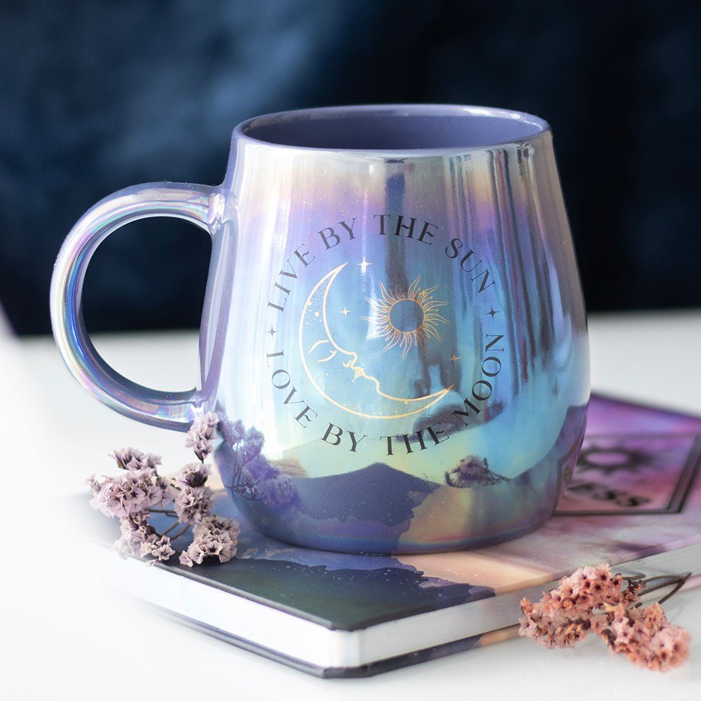 Live By The Sun, Love By The Moon – Iridescent Ceramic Mug