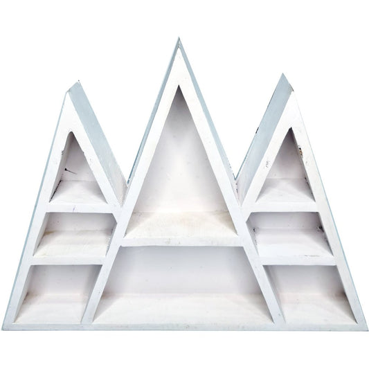 Pyramid Wooden Wall Panel Crystal Storage Decor